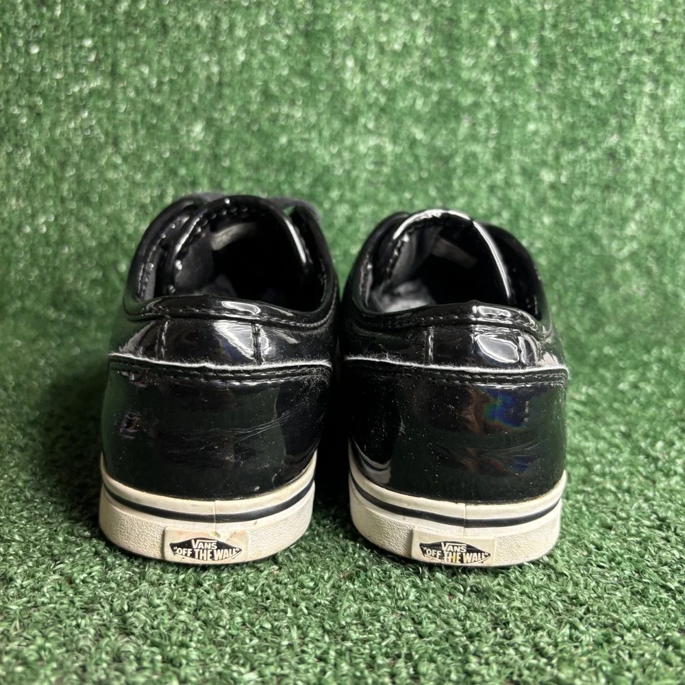 Vans‎ Authentic Lo Pro Patent Leather Goth Emo Skater Sneaker Black Womens 7.5